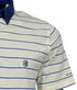 Polo piqué blanc cassé à rayure bleu
